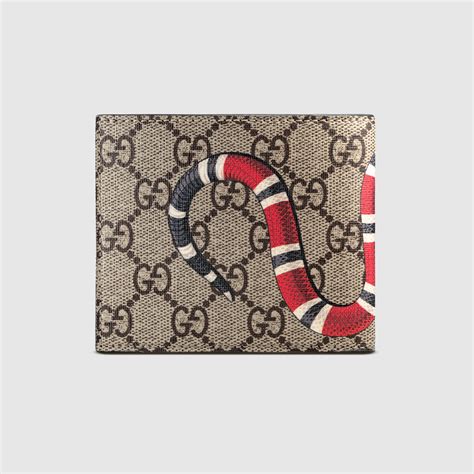 gucci snake print gg supreme wallet men stores|gucci wallet snake original.